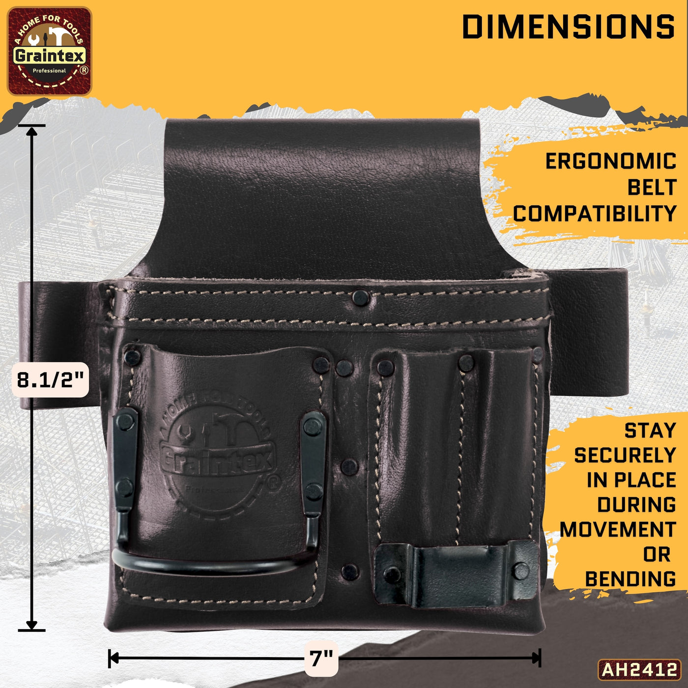 AMBASSADOR SERIES MULTI TOOL HOLDER BLACK COLOR TOP GRAIN LEATHER