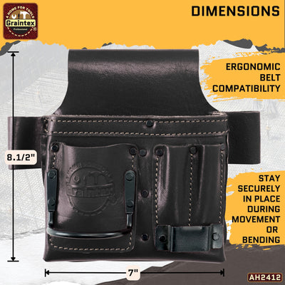 AMBASSADOR SERIES MULTI TOOL HOLDER BLACK COLOR TOP GRAIN LEATHER