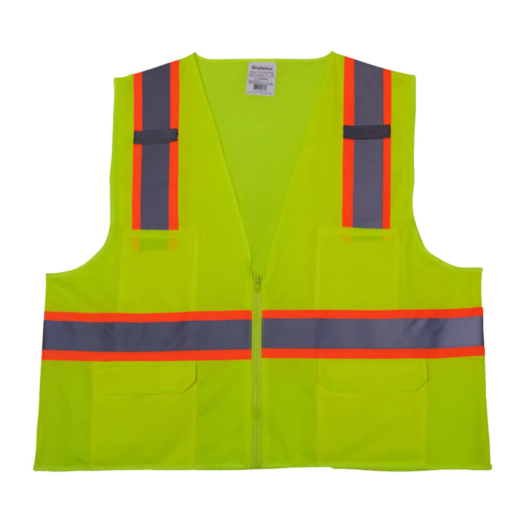 Class 2 Safety Vests Lime Green Color